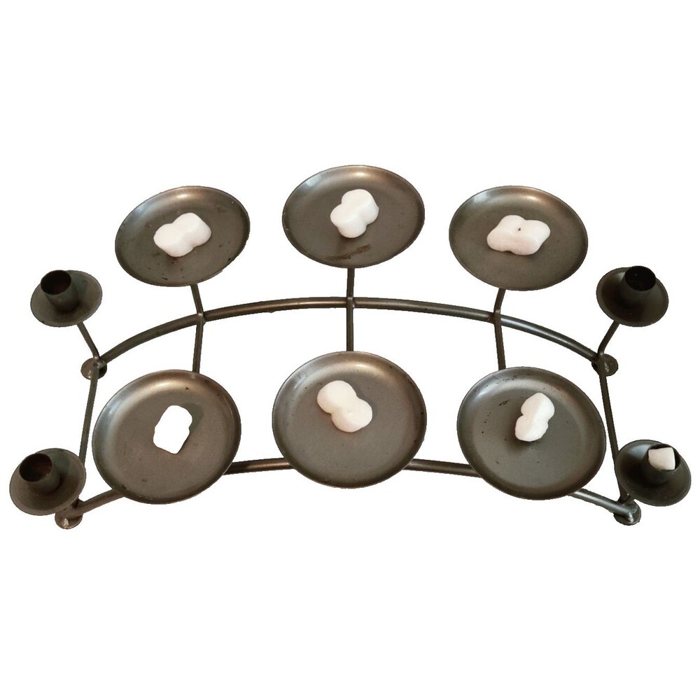 Crate & Barrel 10-Candle Arched Wrought Iron 18.5x9" Candelabra - Pre owned